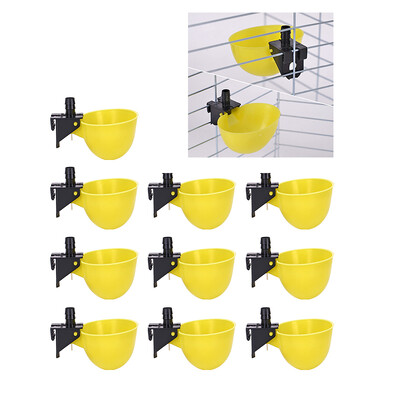 10/20 σετ Yellow Chicken Waterer Animal Feeders Automatic Bird Coop Feed Poultry Pigeon Fowl Drinker Water 9,5mm ποτήρια