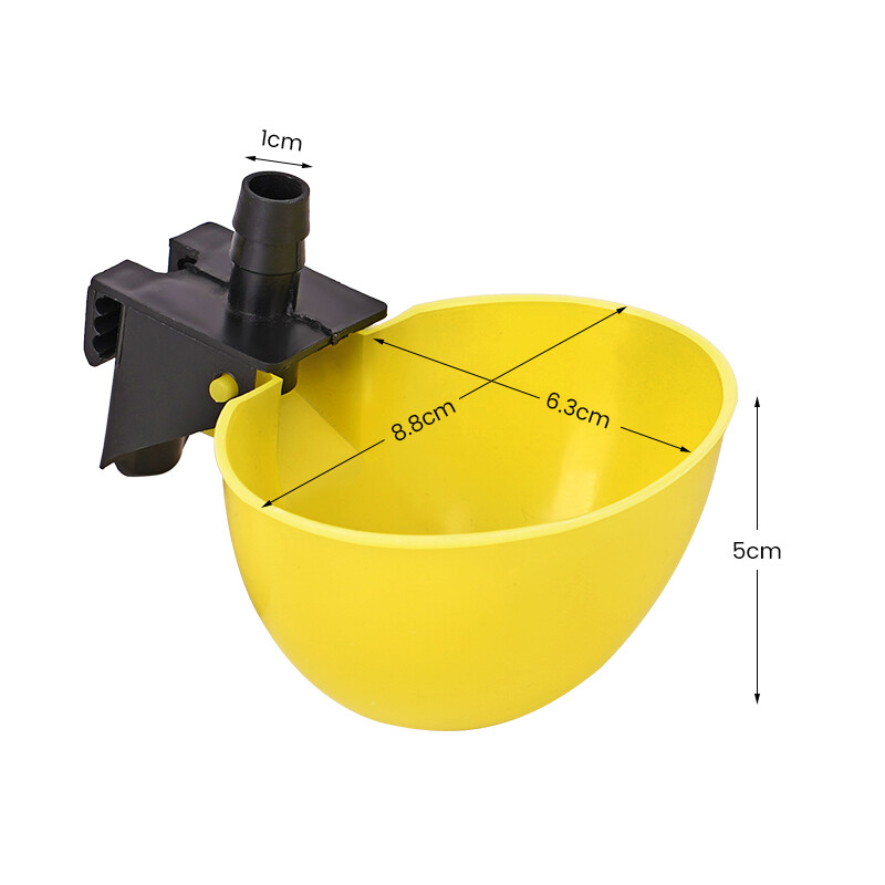 10/20 σετ Yellow Chicken Waterer Animal Feeders Automatic Bird Coop Feed Poultry Pigeon Fowl Drinker Water 9,5mm ποτήρια