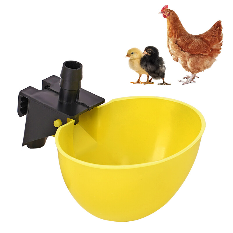 10/20 σετ Yellow Chicken Waterer Animal Feeders Automatic Bird Coop Feed Poultry Pigeon Fowl Drinker Water 9,5mm ποτήρια
