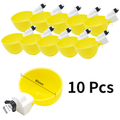 10 gab. Automātiskā vistas dzērāja bļoda dzeramā krūzes barotava Plastmasas mājputnu trauki cāļiem Pīļu zosu tītara ūdens barošanas sistēma