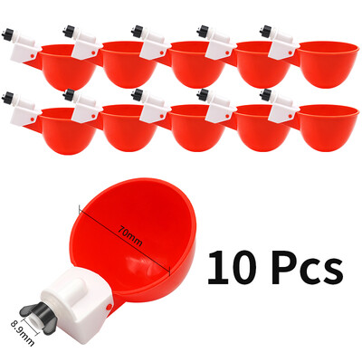 10 gab. Automātiskā vistas dzērāja bļoda dzeramā krūzes barotava Plastmasas mājputnu trauki cāļiem Pīļu zosu tītara ūdens barošanas sistēma