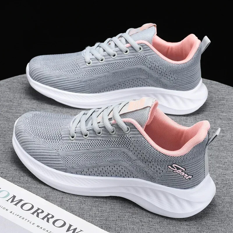 Pavasara un rudens jauni elpojoši ikdienas sporta sieviešu apavi Viegli, mīksta zole, nodilumizturīgi sieviešu apavi skriešanai