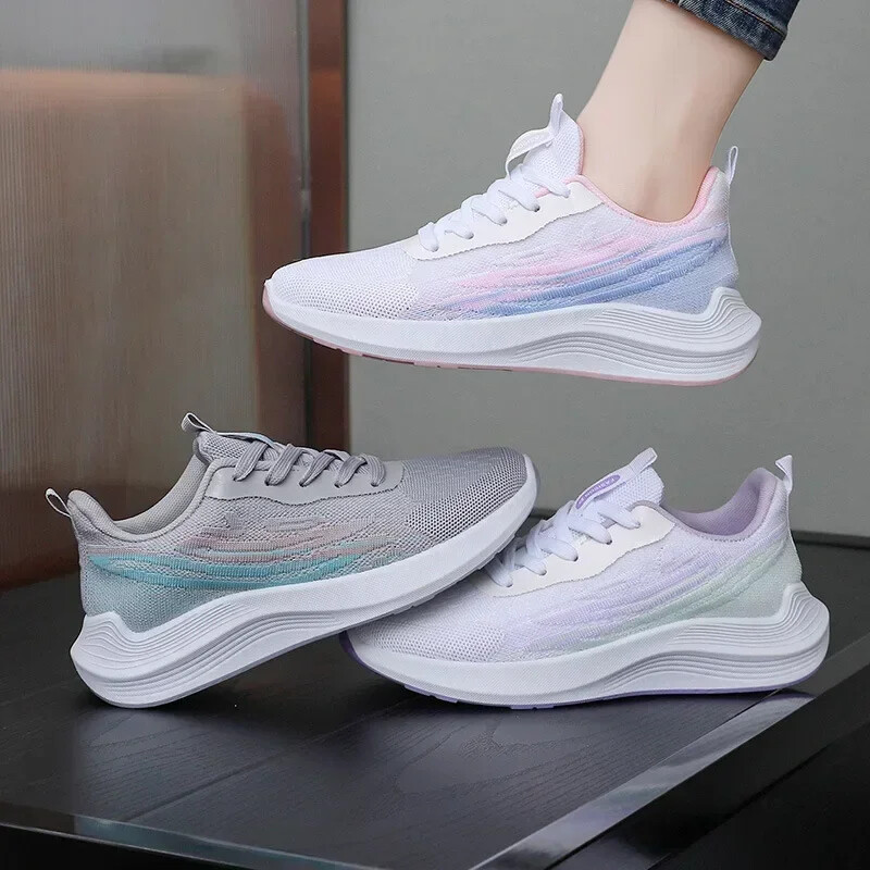 Pantofi de muncă casual sport pentru femei cu talpă groasă Respirabili și rezistenti la uzură Cu talpă moale Pantofi de alergare confortabili pentru femei