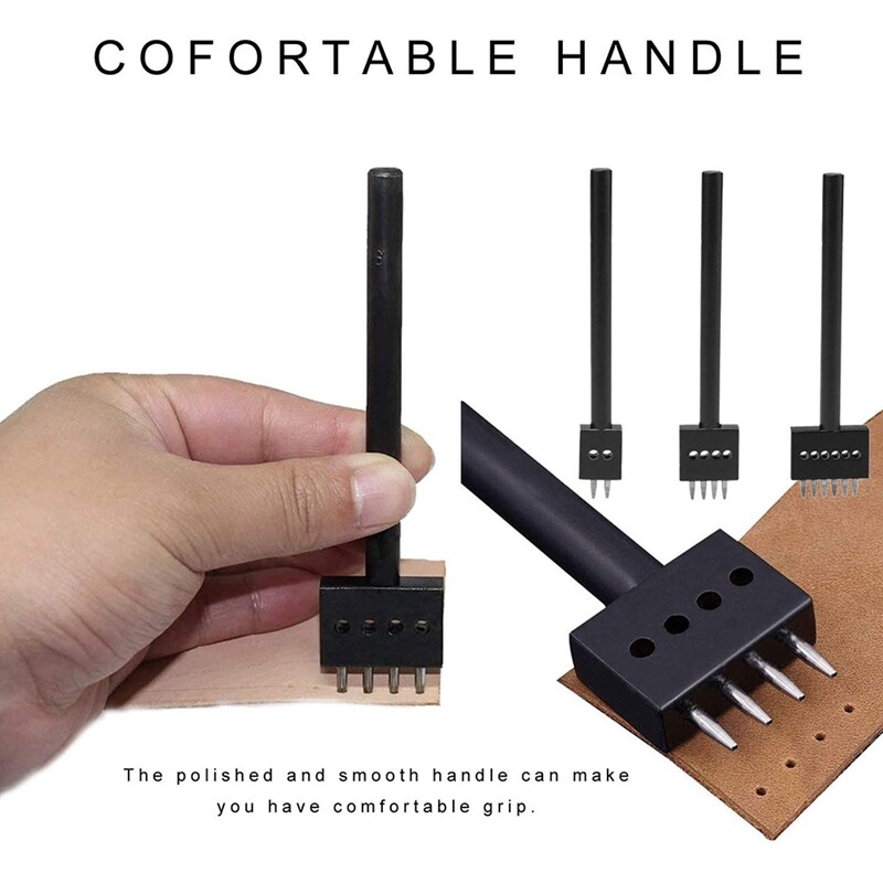 Najbolji set alata za bušenje zupcima, 3 kom, 5 mm kožni alat s okruglim rupama za bušenje zuba, 2/4/6 zupca, kružni rez, dlijeto za vezivanje