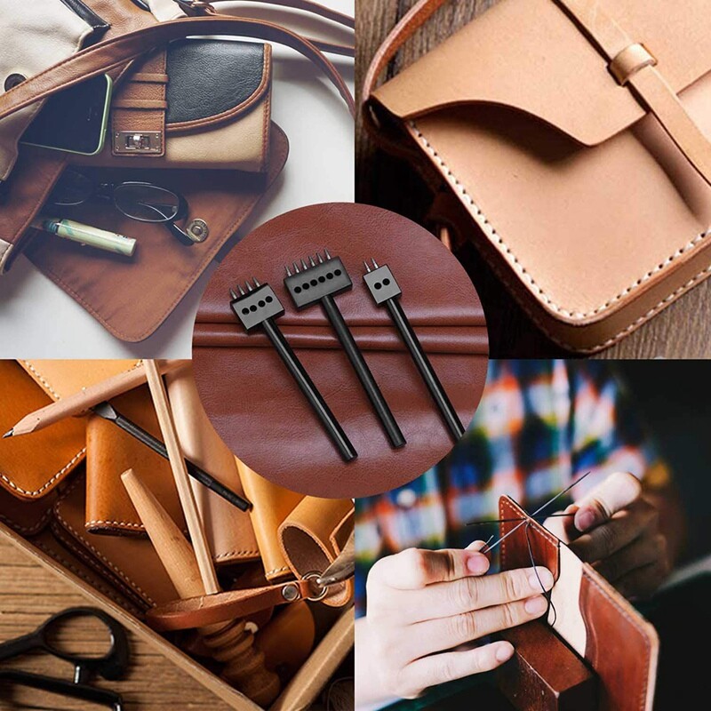 Najbolji set alata za bušenje zupcima, 3 kom, 5 mm kožni alat s okruglim rupama za bušenje zuba, 2/4/6 zupca, kružni rez, dlijeto za vezivanje