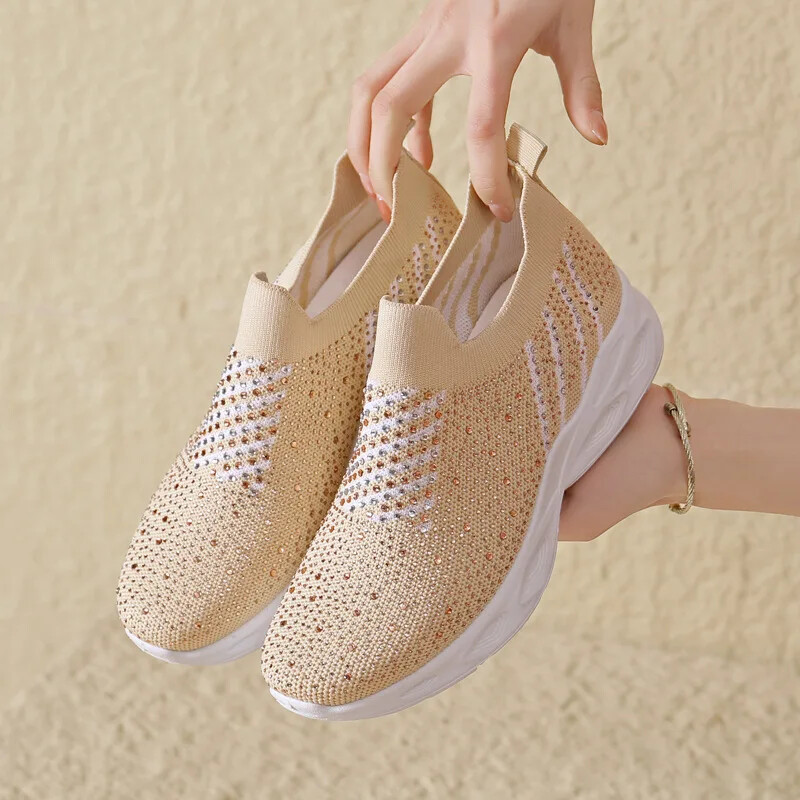 Vaba aja veetmise naiste kingad 2024 Uued vesi-teemantvõrgust hingavad üksikud kingad, pehme tald, mugavad moodsad naistejalatsid