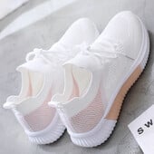 Pantofi de damă 2021, alb, de primăvară, plasă sport, versatil, de vară, plimbare, zburătoare, țesute anti-alunecare, pantofi de damă