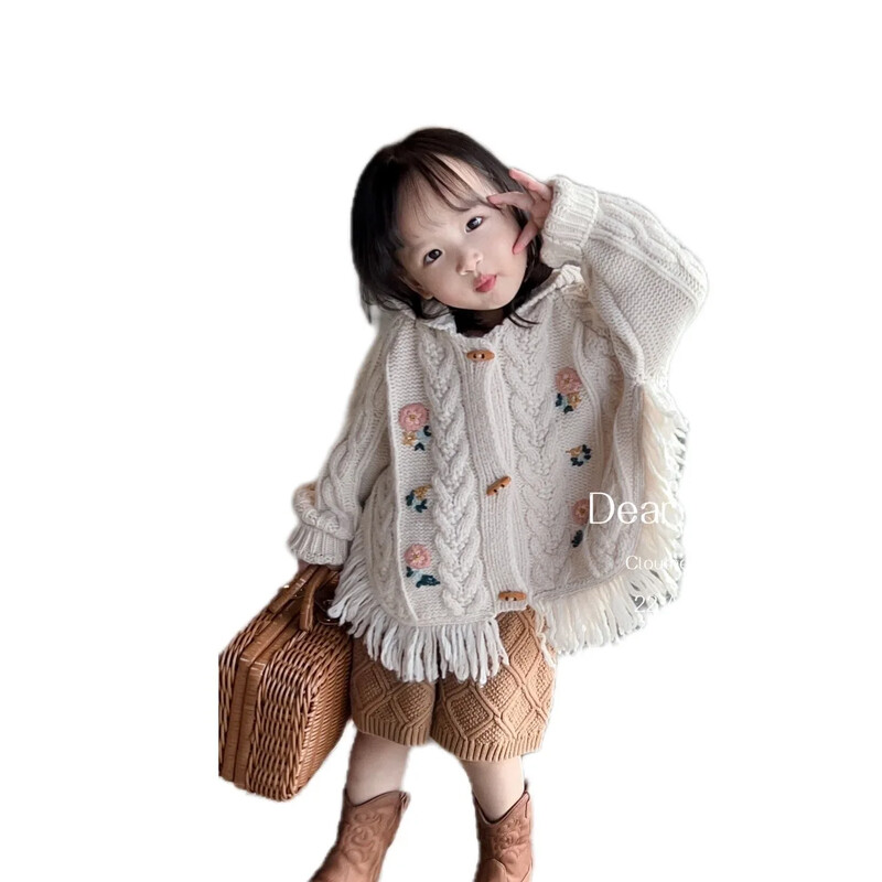 Dječji pleteni pulover Visokokvalitetni modni novo proljeće i jesen 2023. Ležerni vuneni dječji udobni mekani kardigan