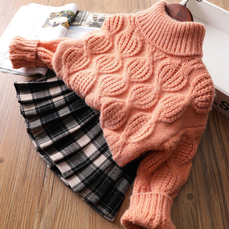 MILANCEL Copii Pulovere Grătul cu gât Fete Tricoturi Copii Pulovere Căldură Copii Topuri de bază