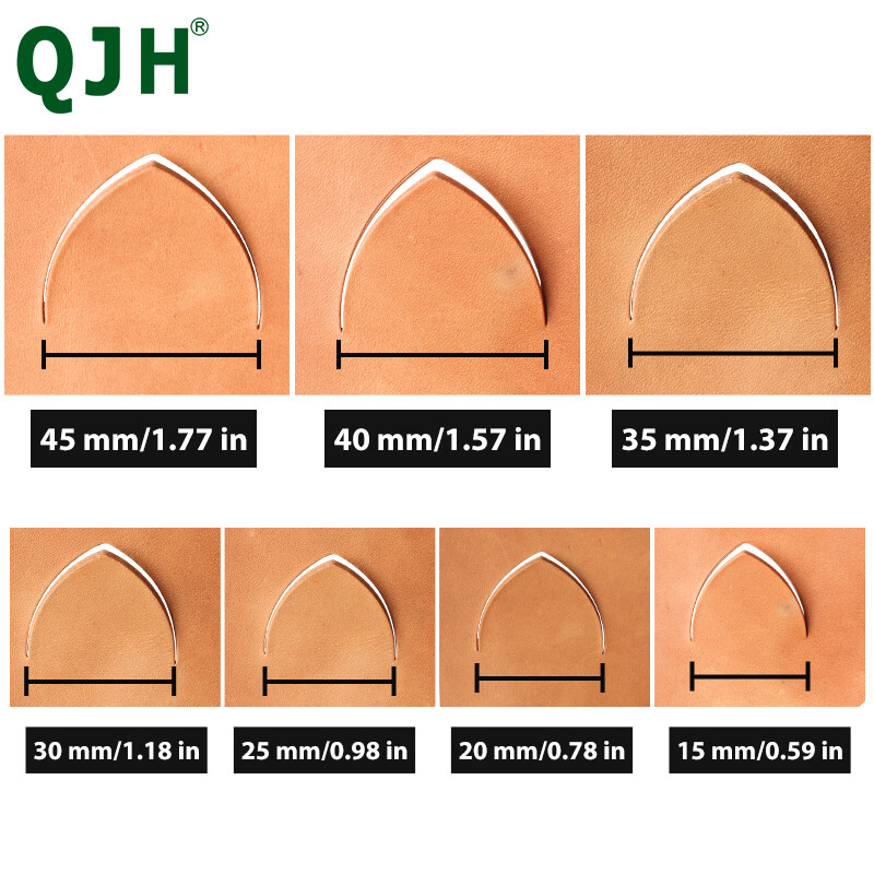 QJH Piele V Punch Poanson în formă de V Instrument de poanson artizanal din piele, Curea de tăiat coada Piele Cutter Instrumente de tăiat Poanson Procesor de perforare