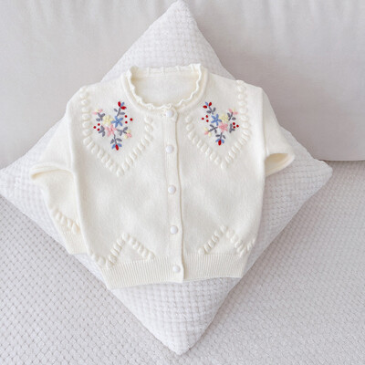 Odjeća za djevojčice, pulover s vezom, kardigan za djevojčice s cvijećem, jesenski dječji pulover jakna QZ273