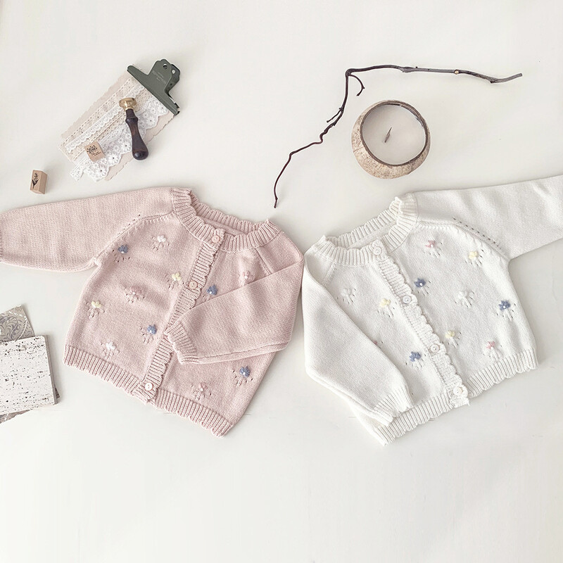 szarvas jonmi 2023 új őszi baba lányoknak kötött kardigán pulóverek koreai stílusú hímzés tipegő gyerekeknek hercegnős pulóverek