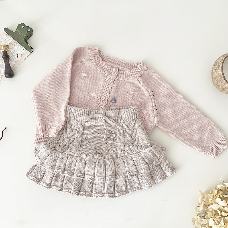 szarvas jonmi 2023 új őszi baba lányoknak kötött kardigán pulóverek koreai stílusú hímzés tipegő gyerekeknek hercegnős pulóverek