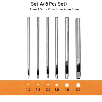 2024 New Kit Hollow Punch Set Στρογγυλή τρύπα Εργαλείο διάτρησης από χάλυβα Δερμάτινη χειροτεχνία για ρολόι υφασμάτινη ζώνη φλάντζας