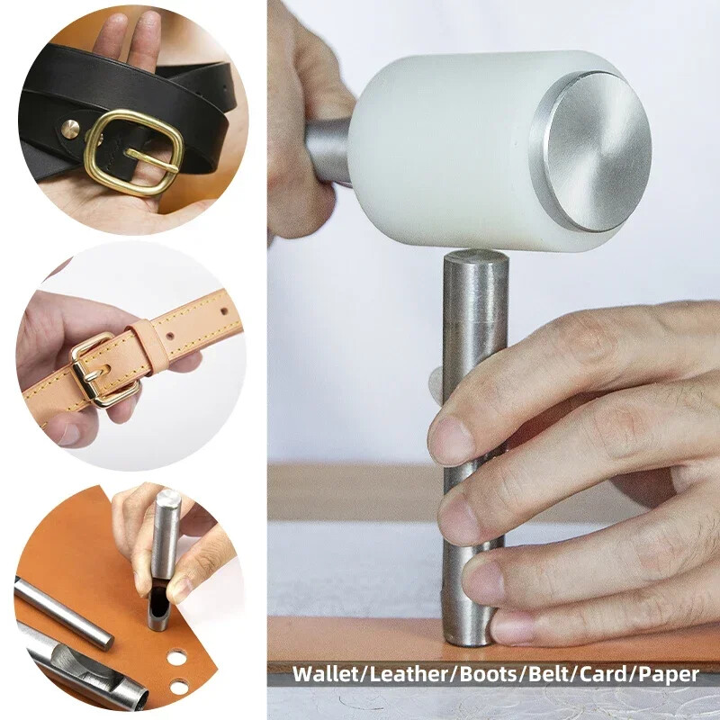 2024 New Kit Hollow Punch Set Στρογγυλή τρύπα Εργαλείο διάτρησης από χάλυβα Δερμάτινη χειροτεχνία για ρολόι υφασμάτινη ζώνη φλάντζας