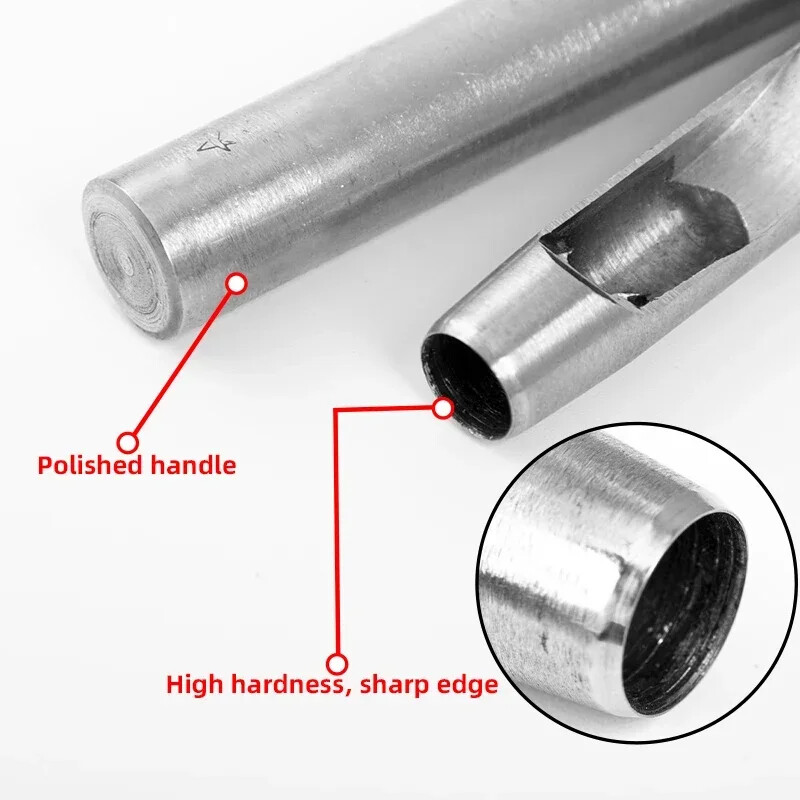 2024 New Kit Hollow Punch Set Στρογγυλή τρύπα Εργαλείο διάτρησης από χάλυβα Δερμάτινη χειροτεχνία για ρολόι υφασμάτινη ζώνη φλάντζας