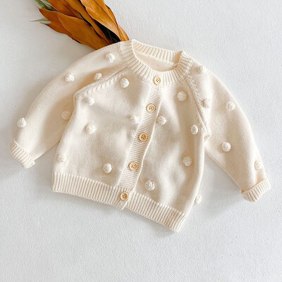 Babapulóver Divatszirmok gallér Kötött kardigán kabát Baba pulóver kabát lányok kardigán lányok őszi téli pulóverek