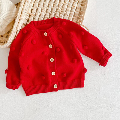 Babapulóver Divatszirmok gallér Kötött kardigán kabát Baba pulóver kabát lányok kardigán lányok őszi téli pulóverek