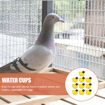 10 τεμ. Drinking Fountain Practical Water Bowl Pigeon Automatic Feeder Chicken Cups Parrot Dispenser Holder Plastic Chicks