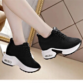 Pantofi de mers cu plasă pentru femei, pantofi de sport casual, cu platformă în aer liber, pantofi pentru femei, pantofi de fitness Shake, pantofi cu tocuri înalte invizibile