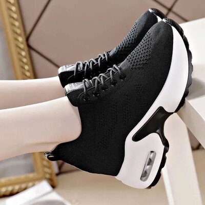 Pantofi de mers cu plasă pentru femei, pantofi de sport casual, cu platformă în aer liber, pantofi pentru femei, pantofi de fitness Shake, pantofi cu tocuri înalte invizibile