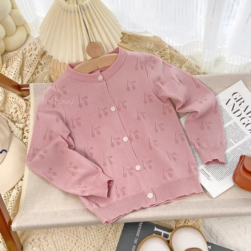 Bebeluși Fetițe Cardigan Copii Pulovere scobite Jachetă tricotată pentru copii mici Toamna 2024 1 - 8 ani Îmbrăcăminte pentru copii în stil coreean