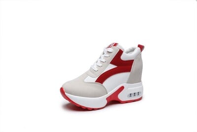 Sieviešu augums augošas skriešanas sporta kurpes 6 CM Palielināts Melns Sarkans Sieviešu sporta apavi skriešanai Ērti meiteņu apavi C8258