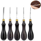 KRABALL 1 DB, 0,6-2,25 mm-es, bőr szélű, széles szájú siklószerszám fa fogantyúval, barkácsoló bőr kézműves professzionális számára