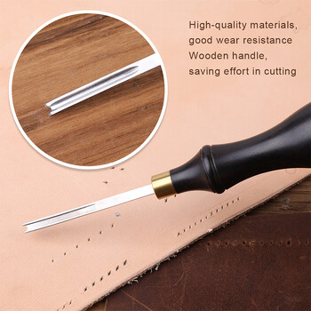 KRABALL 1PCS 0,6-2,25 MM Leather Edge Bevelers Wide Mouth Skiving Tool with Ξύλινη λαβή για DIY Leather Craft Professional