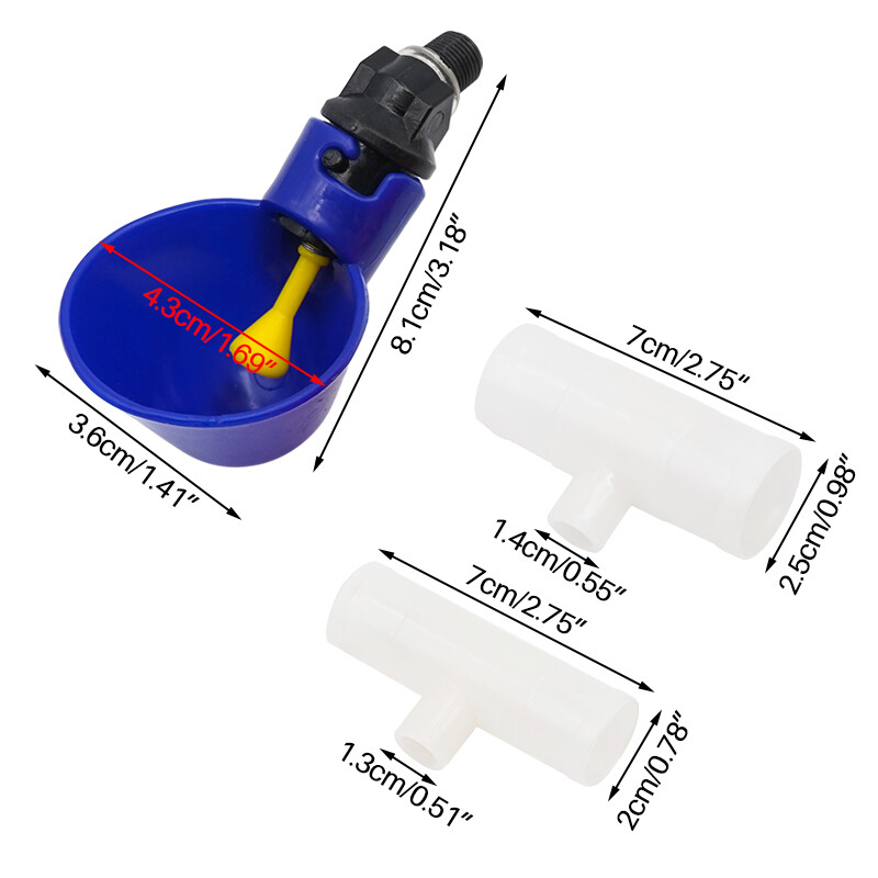 10 komplektu automātiskā vistas paipalu dzēriena bļoda putnu ūdens krūzes, taisna caurule ar dzeltenu nipeli, mājputnu dzeramā ūdens sistēmu
