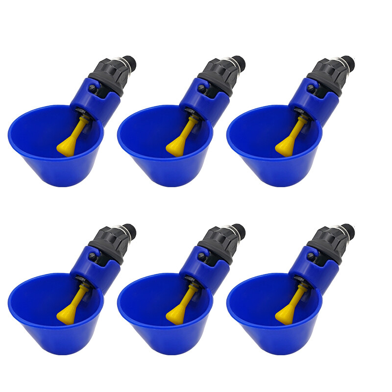 10 komplektu automātiskā vistas paipalu dzēriena bļoda putnu ūdens krūzes, taisna caurule ar dzeltenu nipeli, mājputnu dzeramā ūdens sistēmu