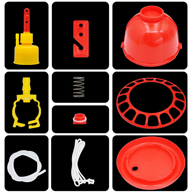 1 komplekts Plasson Bell Drinker automātiskais vistas broileru dzērājs Plastmasas dzirdinātājs ūdens caurule Farm vistas mazulis uz zemes padeves sistēma
