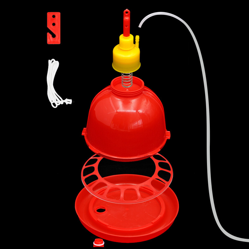 1 komplekts Plasson Bell Drinker automātiskais vistas broileru dzērājs Plastmasas dzirdinātājs ūdens caurule Farm vistas mazulis uz zemes padeves sistēma