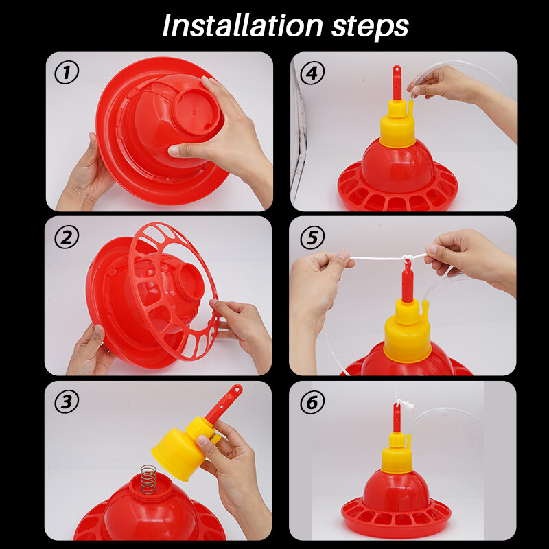 1 komplekts Plasson Bell Drinker automātiskais vistas broileru dzērājs Plastmasas dzirdinātājs ūdens caurule Farm vistas mazulis uz zemes padeves sistēma