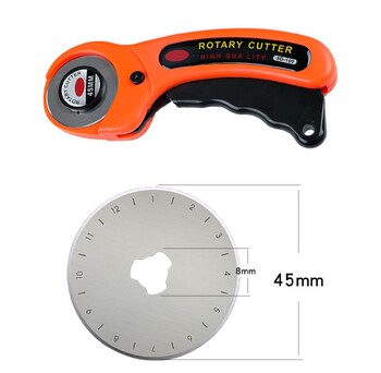 Rotary Cutter Δερμάτινη χειροτεχνία 45 χιλιοστών Δερμάτινο εργαλείο κοπής Δερμάτινο ύφασμα χειροτεχνίας κυκλικό μαχαίρι λεπίδας DIY Patchwork Πάπλωμα ραπτικής