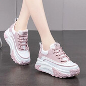 Új, 2024. tavaszi női alkalmi sport, vékony tompa tornacipők, vastag talpú, hálós bélésű cipők utcai viselethez