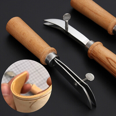 1 бр. Регулируем кожен ръб за шевове Groover Leather Craft Groove Gouge DIY Tool Leather Crimper Прорязване и нарязване