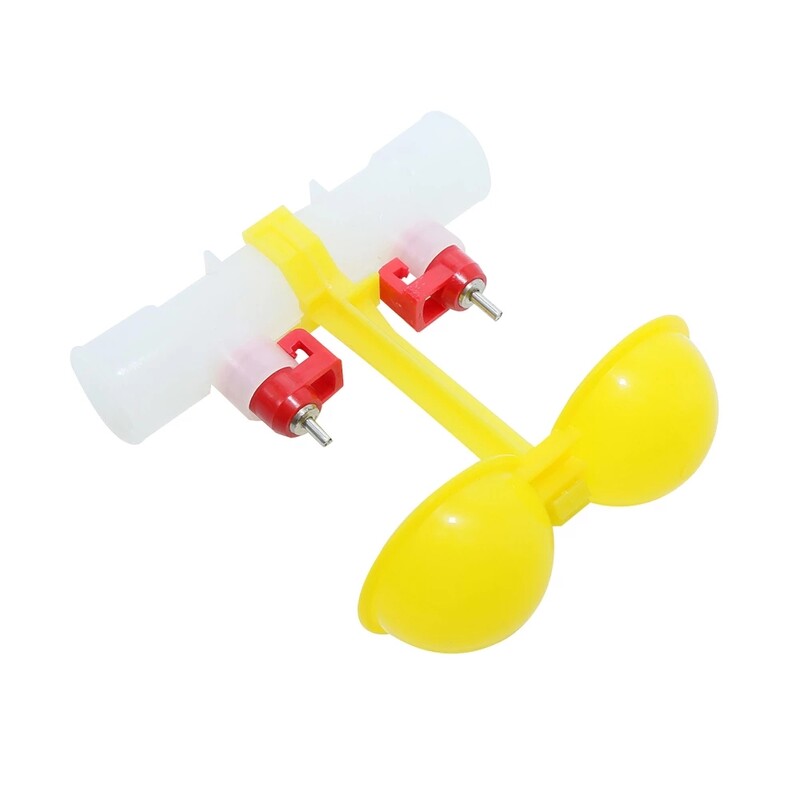 Galamb etető tenyésztési felszerelés víztartó 5 készlet baromfiitató csirke itató kettős golyós itató dupla mellbimbós akasztópoharak