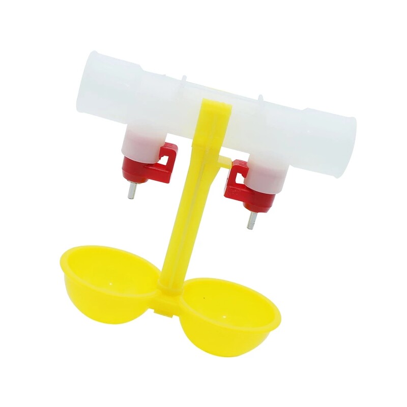 Galamb etető tenyésztési felszerelés víztartó 5 készlet baromfiitató csirke itató kettős golyós itató dupla mellbimbós akasztópoharak