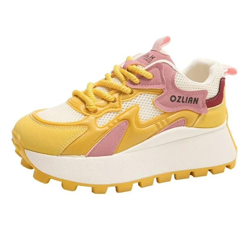 Design tornacipő női apa cipő ins retro 2024 all match vastag talp gofri cipő alkalmi sport Forrest Gump cipő női