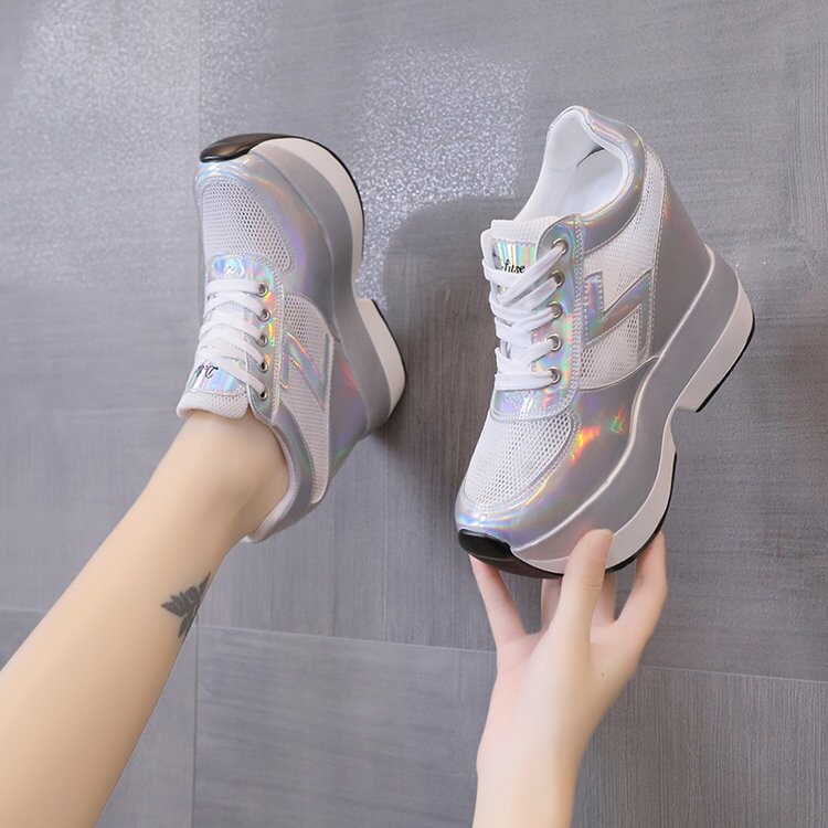 Primăvară Femei Pantofi cu platformă înaltă Pantofi ocazionali cu înălțime Pantofi de sport cu talpă groasă Pantofi respirabili Pantofi pentru femei Nou