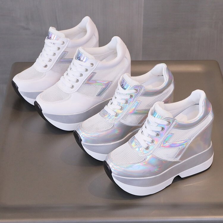 Primăvară Femei Pantofi cu platformă înaltă Pantofi ocazionali cu înălțime Pantofi de sport cu talpă groasă Pantofi respirabili Pantofi pentru femei Nou