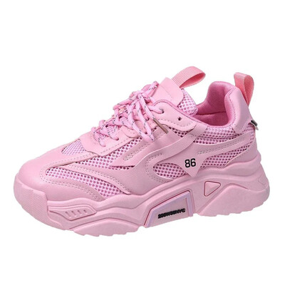 2023 Nove proljetne jesenske tenisice s platformom Ženske ležerne cipele s debelim dnom na vezanje Ženske neklizajuće žute tenisice Mujer