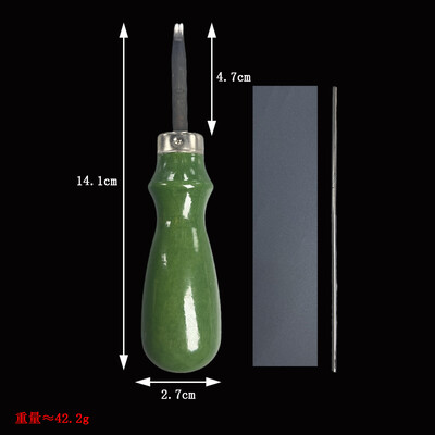 Instrument de tăiere teșit cu margini artizanale din piele cu mâner din lemn de 0,6 mm și 1,4 mm