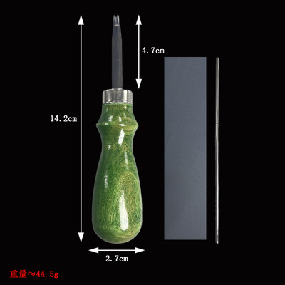 Instrument de tăiere teșit cu margini artizanale din piele cu mâner din lemn de 0,6 mm și 1,4 mm