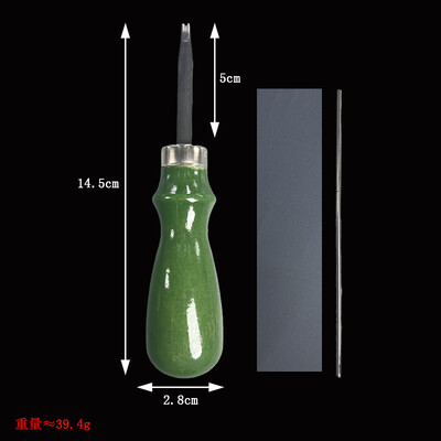 Instrument de tăiere teșit cu margini artizanale din piele cu mâner din lemn de 0,6 mm și 1,4 mm