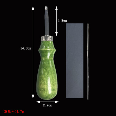 Instrument de tăiere teșit cu margini artizanale din piele cu mâner din lemn de 0,6 mm și 1,4 mm