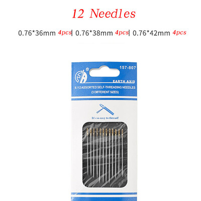 12/36 τμχ Τυφλή βελόνα ραψίματος Ηλικιωμένος από ανοξείδωτο χάλυβα Γρήγορη αυτόματη αυτοκλωστή βελόνας ραφής Πινακωτή βελόνας