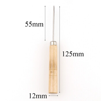 2 τεμάχια/σετ Ξύλινη λαβή εργαλείο καμβάς δερμάτινα παπούτσια ραπτικής Awl Hand Stittching Taper Needle Tool Kit Αναλώσιμα ραπτικής χειροτεχνίας Αξεσουάρ