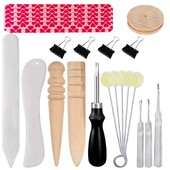 Koveen Edge Beveler Kožni pribor za šivanje Skiving Kit s voštanim koncem Kožna igla Šilo Naprstak za šivanje rezbarenje